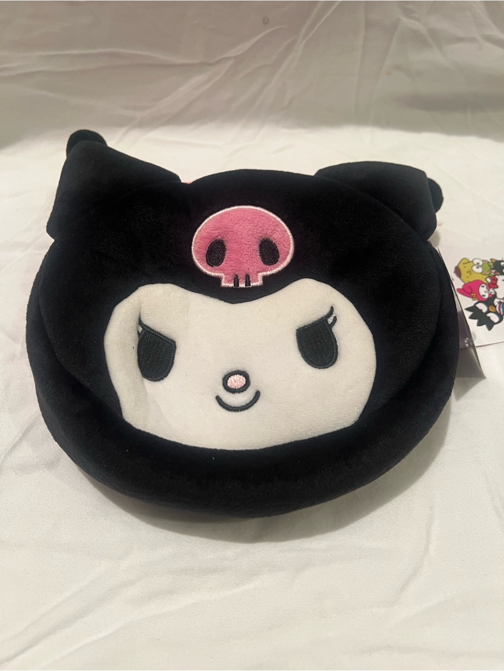 Kuromi Plush Character Pouch in Black and Pink